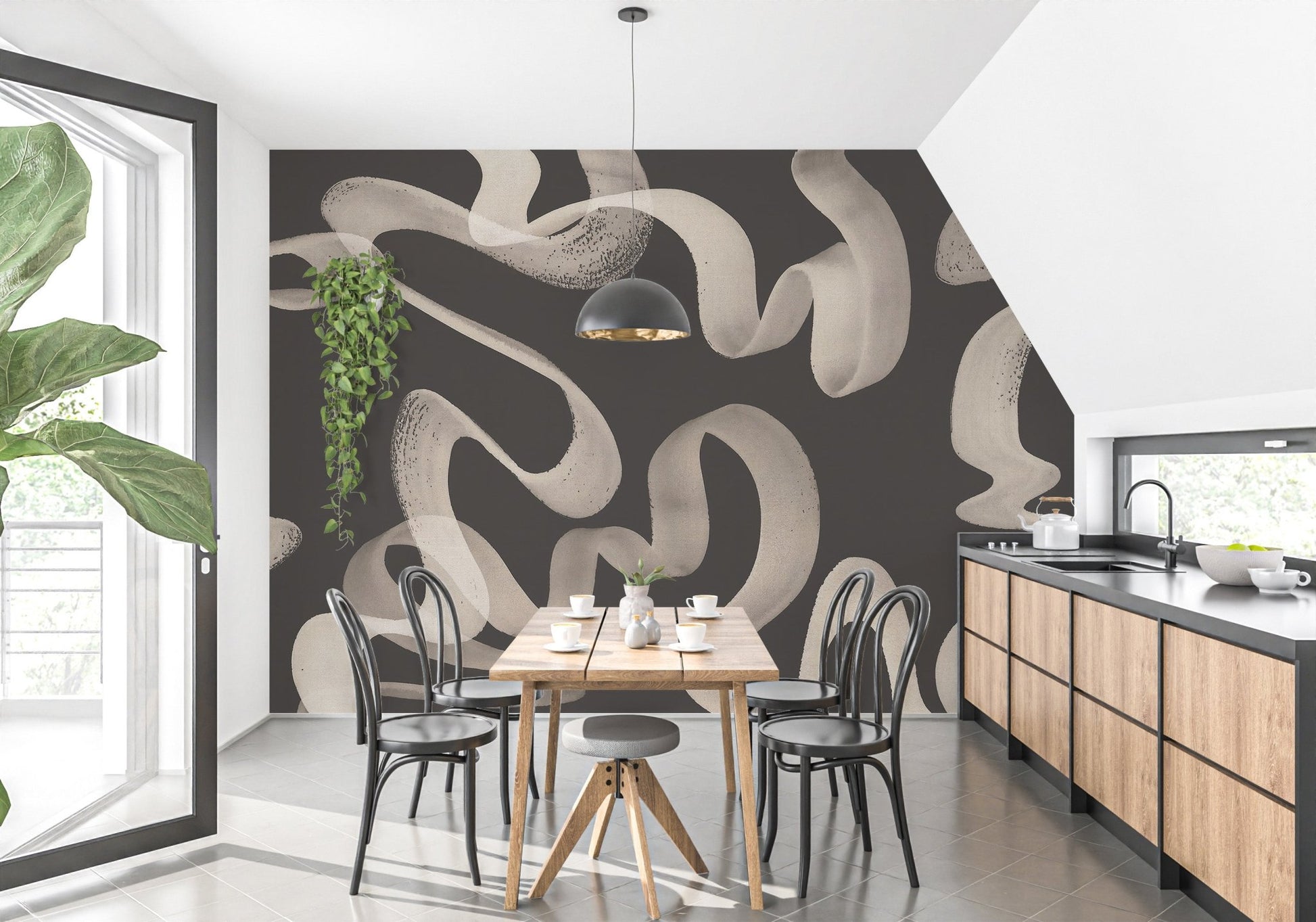 Abstract Ribbons Wallpaper Mural - Wallanza