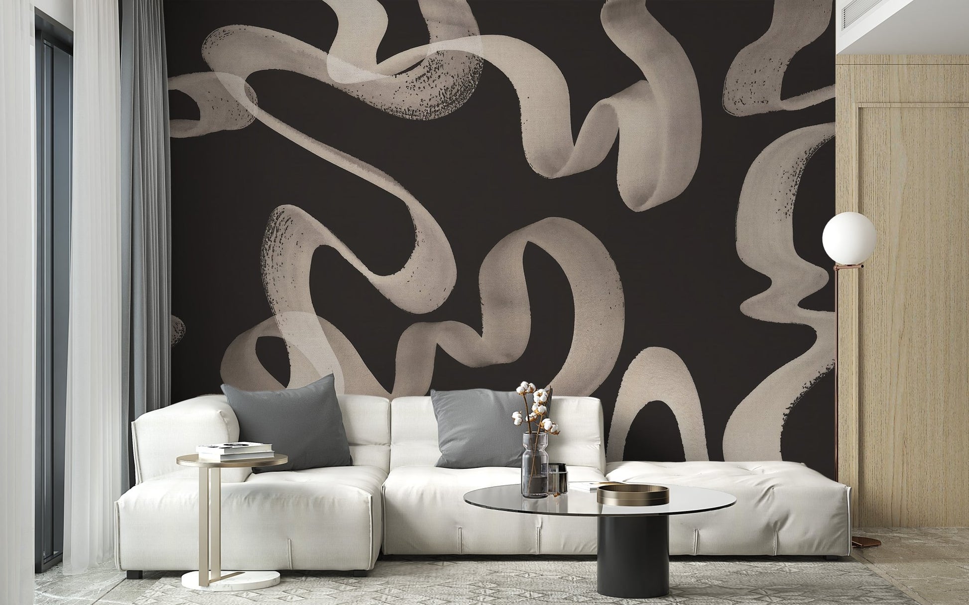 Abstract Ribbons Wallpaper Mural - Wallanza