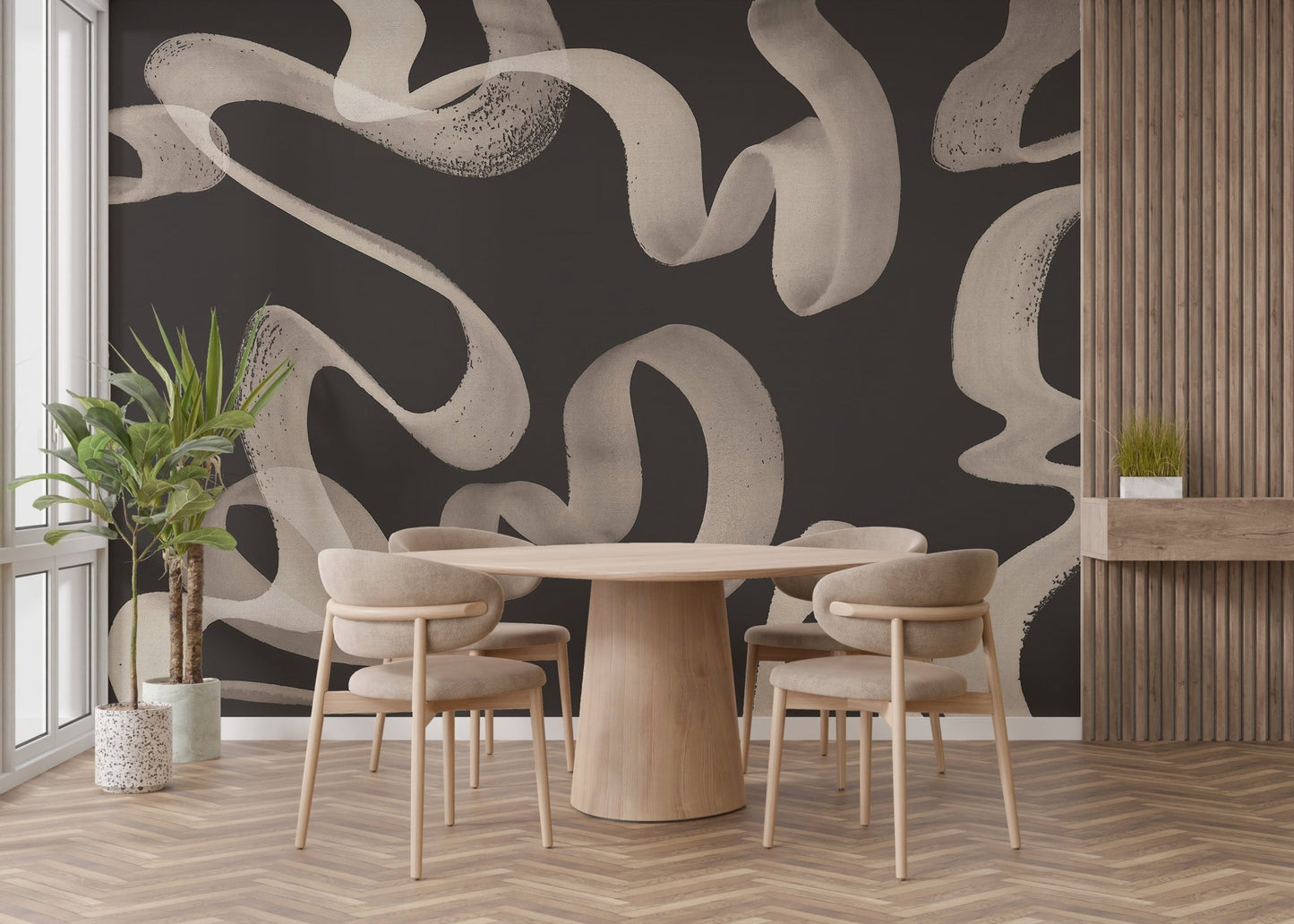Abstract Ribbons Wallpaper Mural - Wallanza