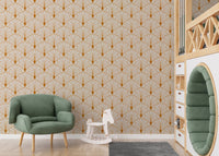 Abstract art deco wallpaper with victorian influence for nursery walls.