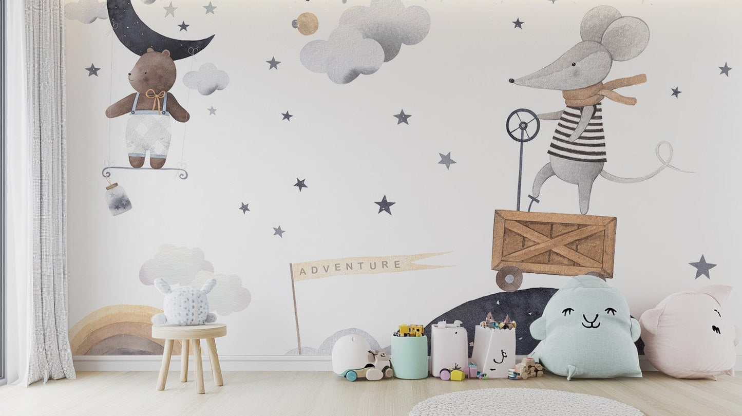 Adventure Night Kids wallpaper Mural - Wallanza