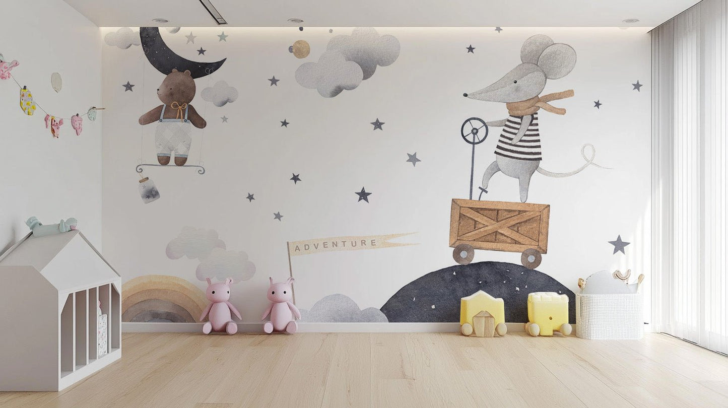 Adventure Night Kids wallpaper Mural - Wallanza