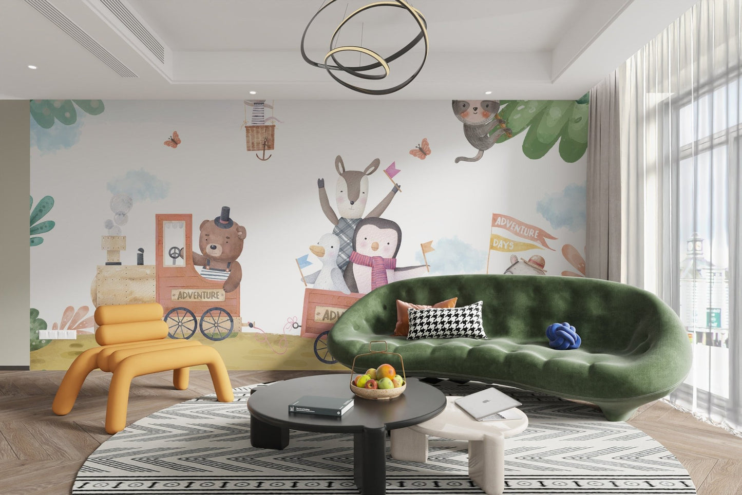 Adventure Train Kids Wall Mural - Wallanza