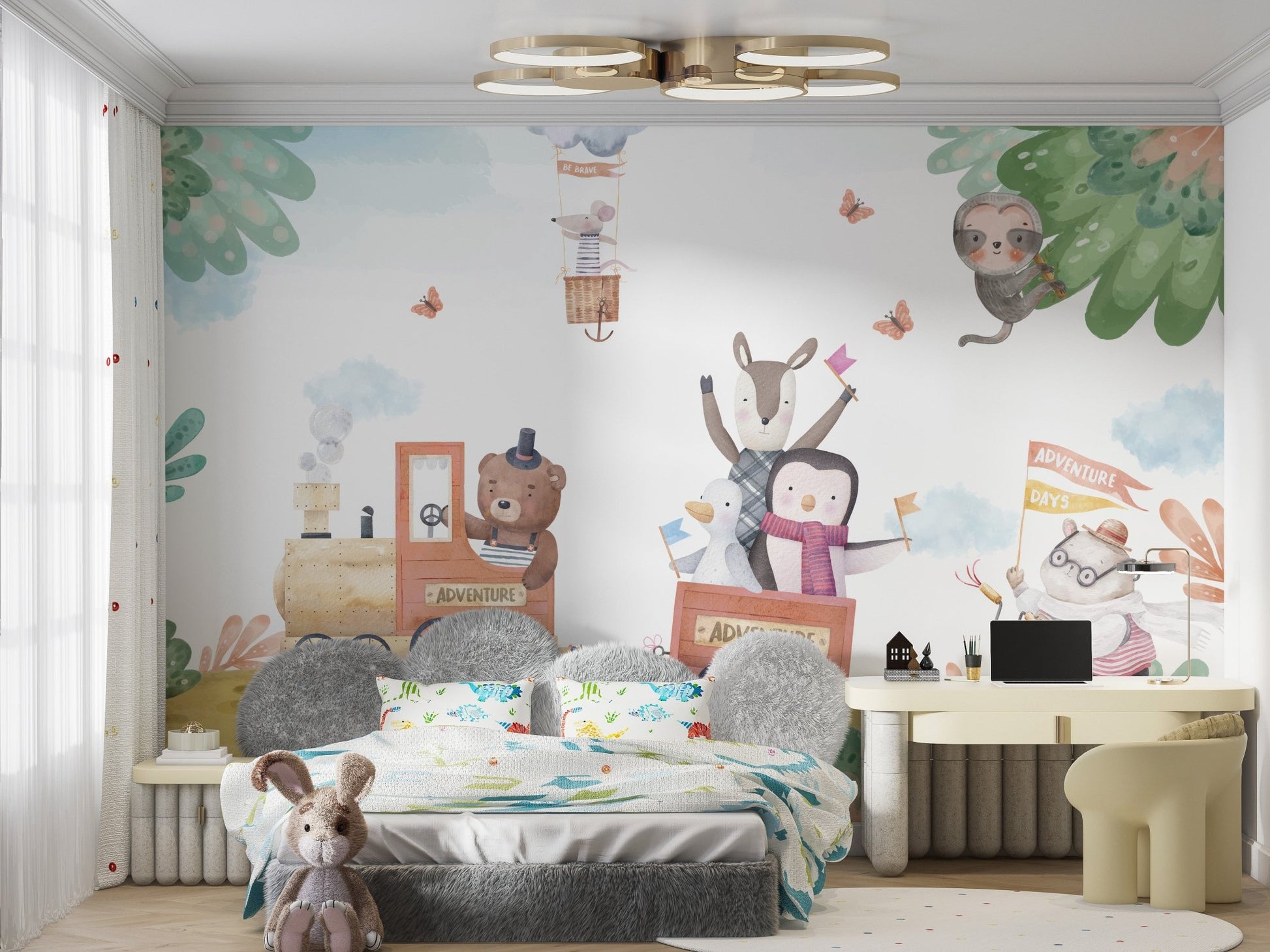 Adventure Train Kids Wall Mural - Wallanza