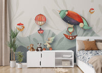 Animation adventure mural creating a lively and fun ambiance in kids bedroom.
