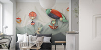 Bright and colorful animation wall mural for living room.
