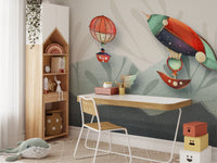 Cartoon-inspired wall mural perfect for kids study spaces.
