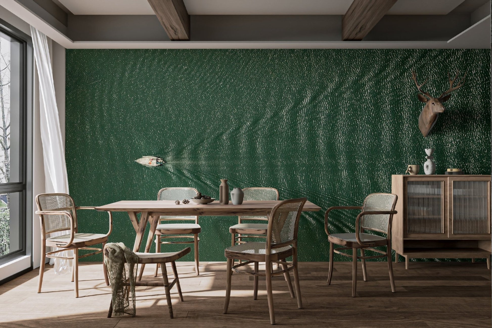 Aerial Sailing Boat Wallpaper - Wallanza