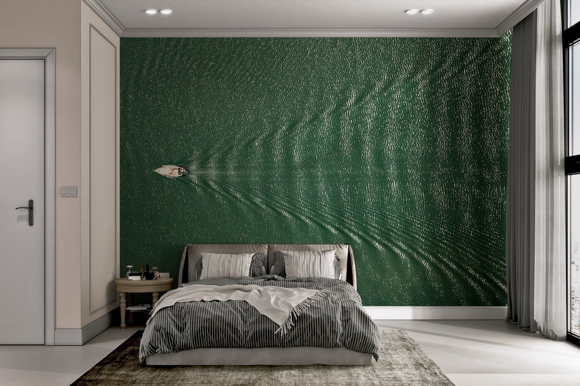 Aerial Sailing Boat Wallpaper - Wallanza