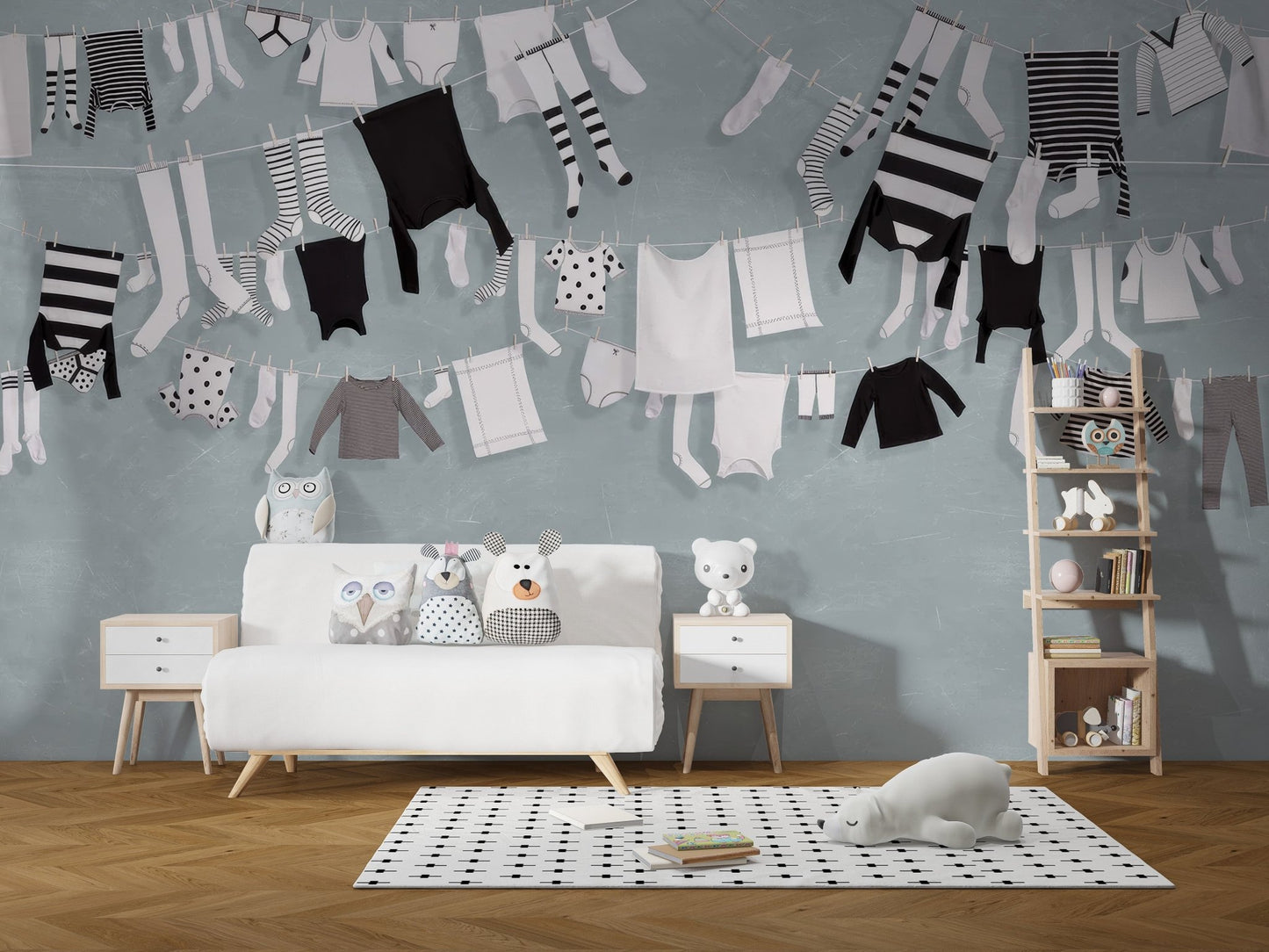 Aesthetic Baby Clothing Wall Mural - Wallanza