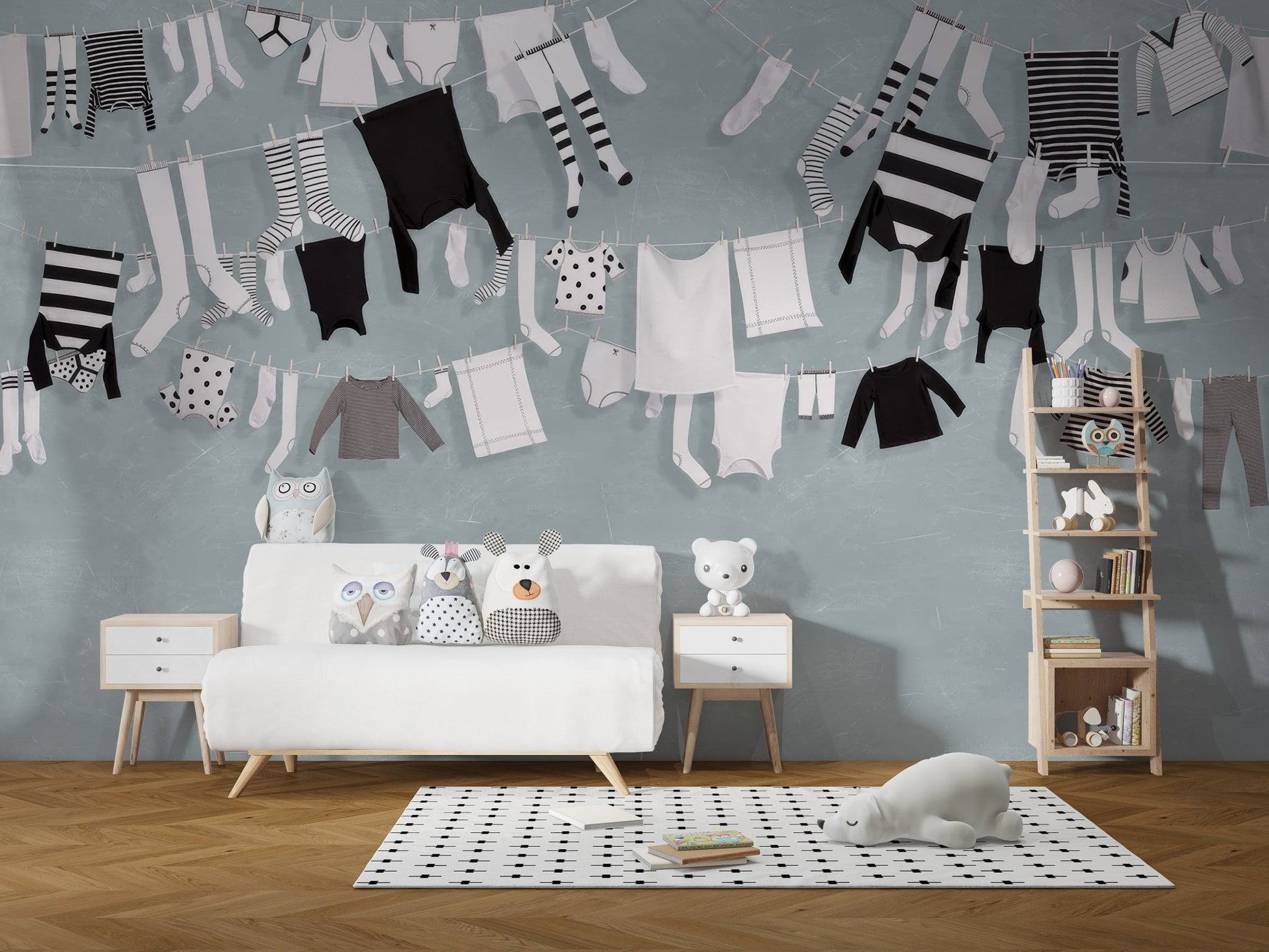 Aesthetic Baby Clothing Wall Mural - Wallanza