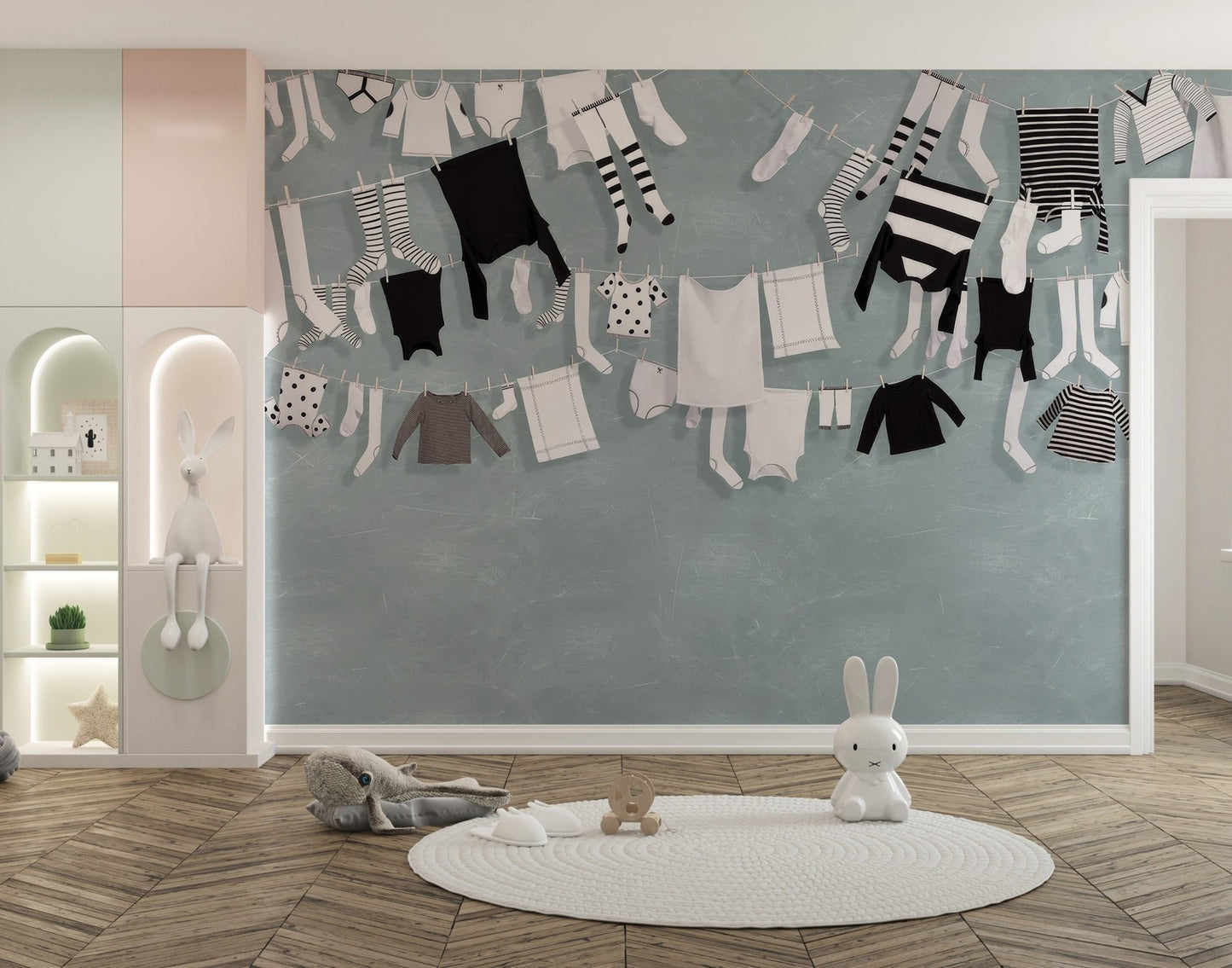 Aesthetic Baby Clothing Wall Mural - Wallanza