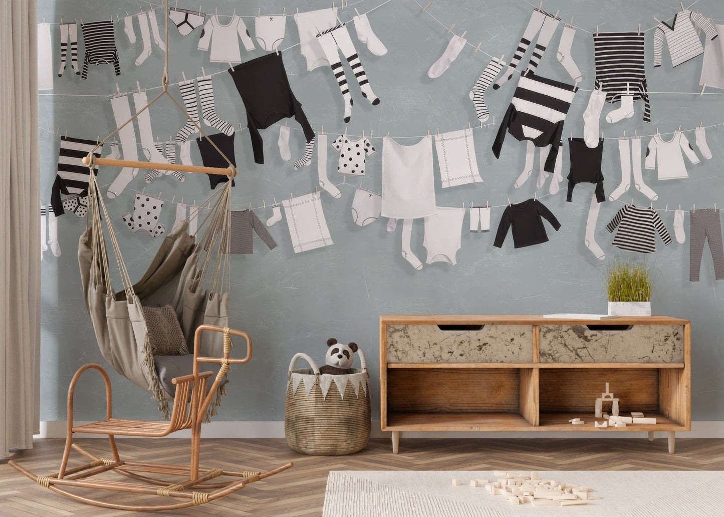 Aesthetic Baby Clothing Wall Mural - Wallanza