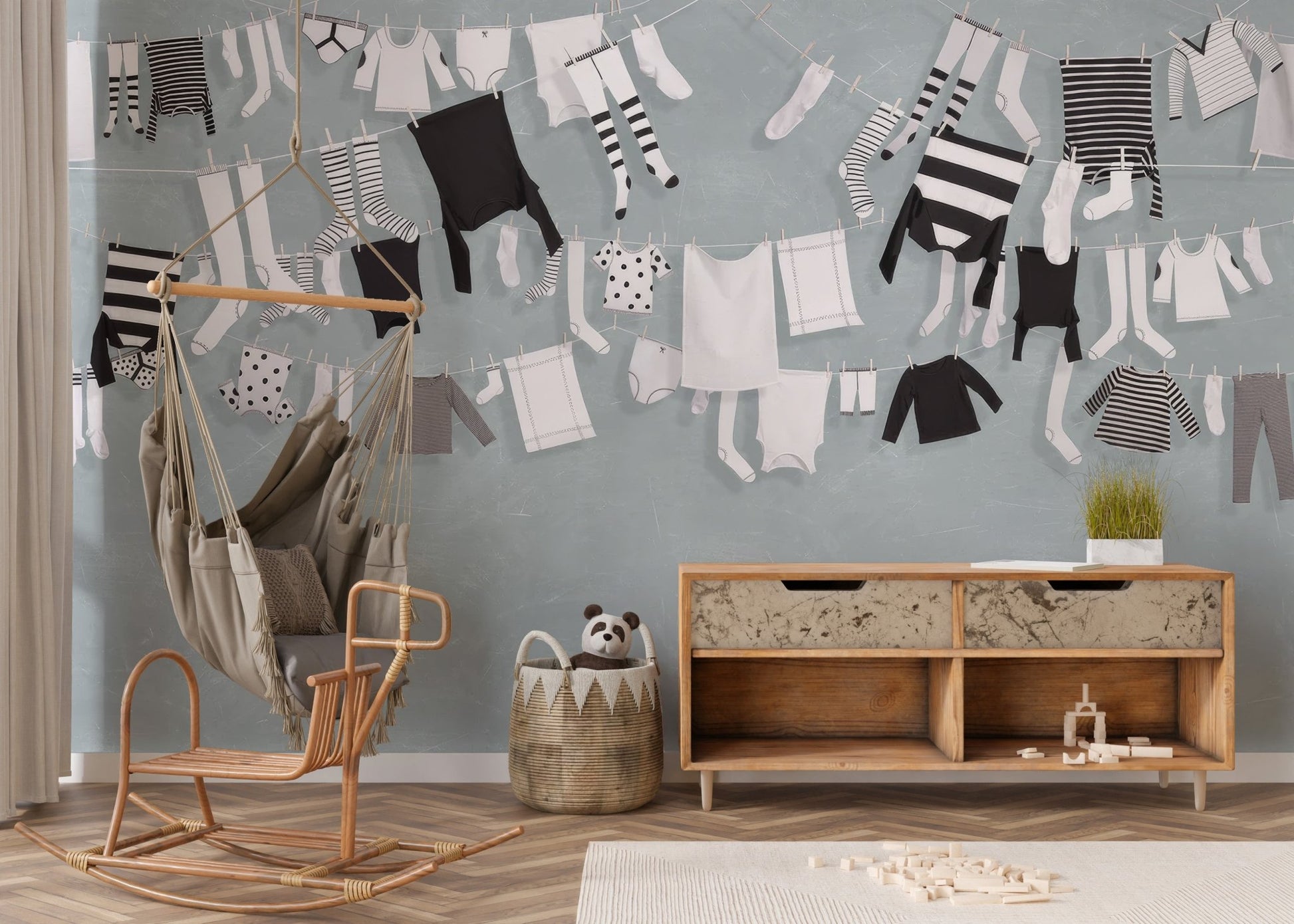 Aesthetic Baby Clothing Wall Mural - Wallanza