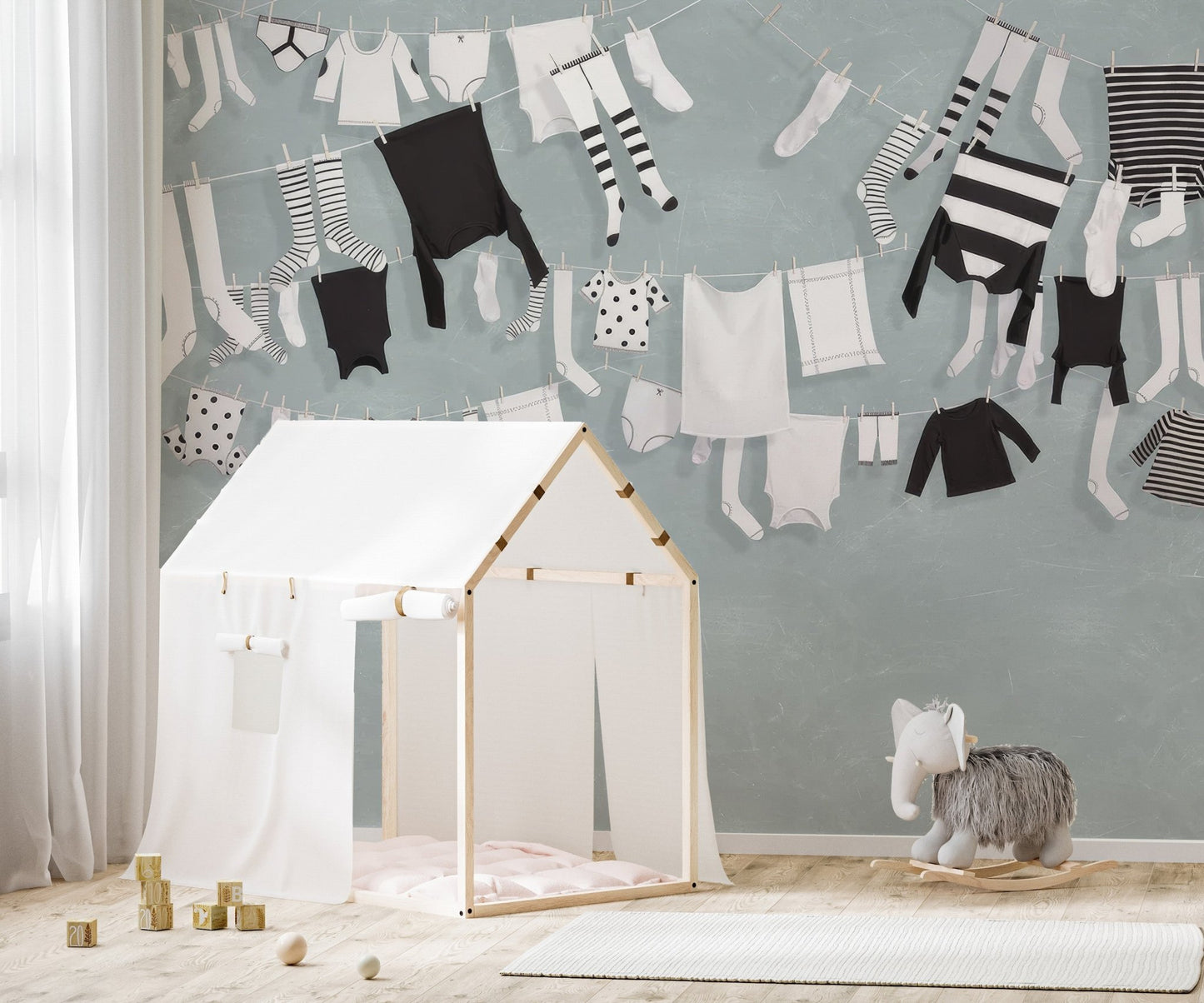 Aesthetic Baby Clothing Wall Mural - Wallanza