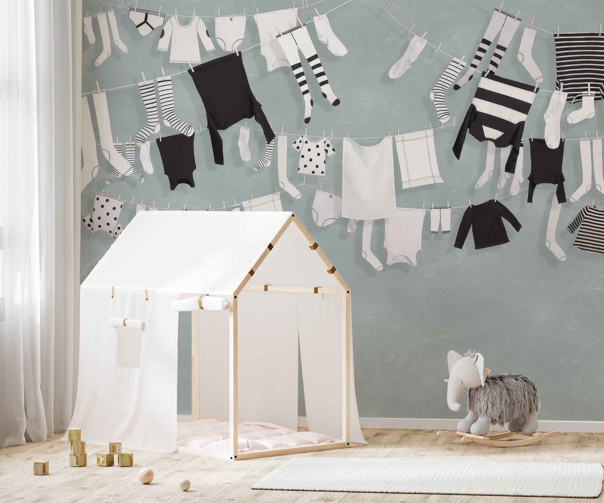 Aesthetic Baby Clothing Wall Mural - Wallanza
