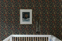 Framed art displayed on Africa Tribal Art Pattern Geometric Wallpaper in kids room.