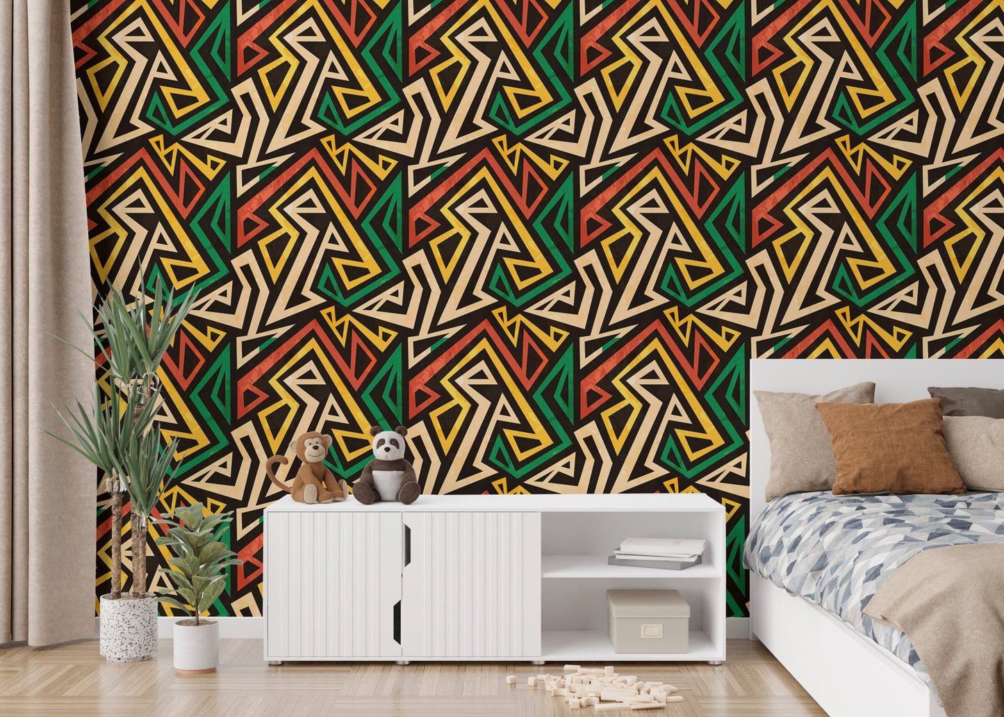 African Geometric Effect Wallpaper