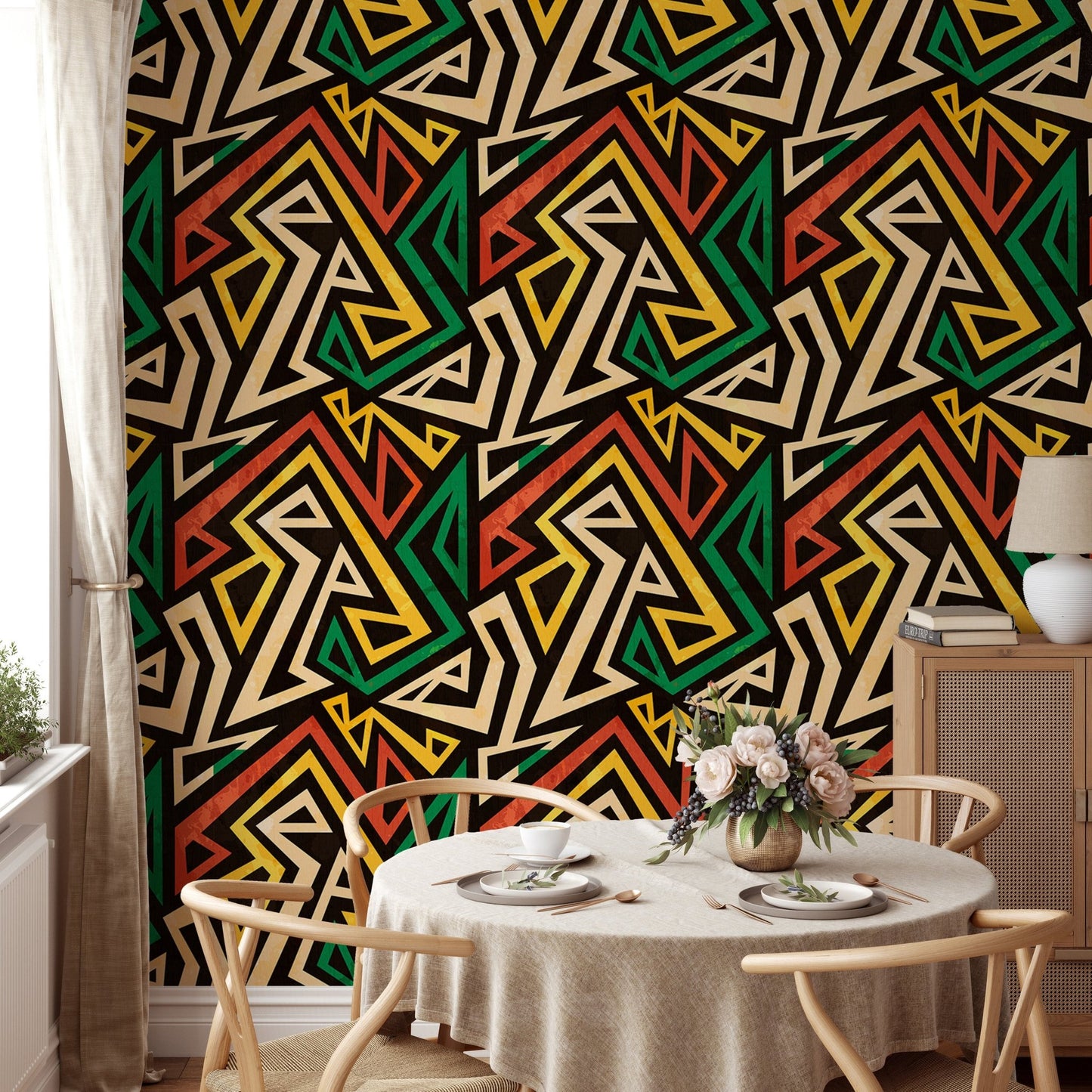 African Geometric Effect Wallpaper