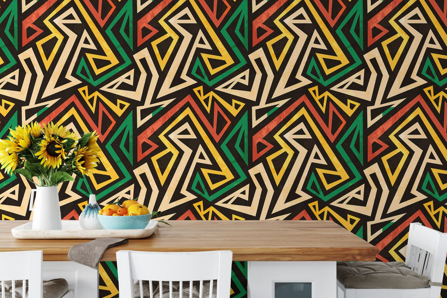 African Geometric Effect Wallpaper