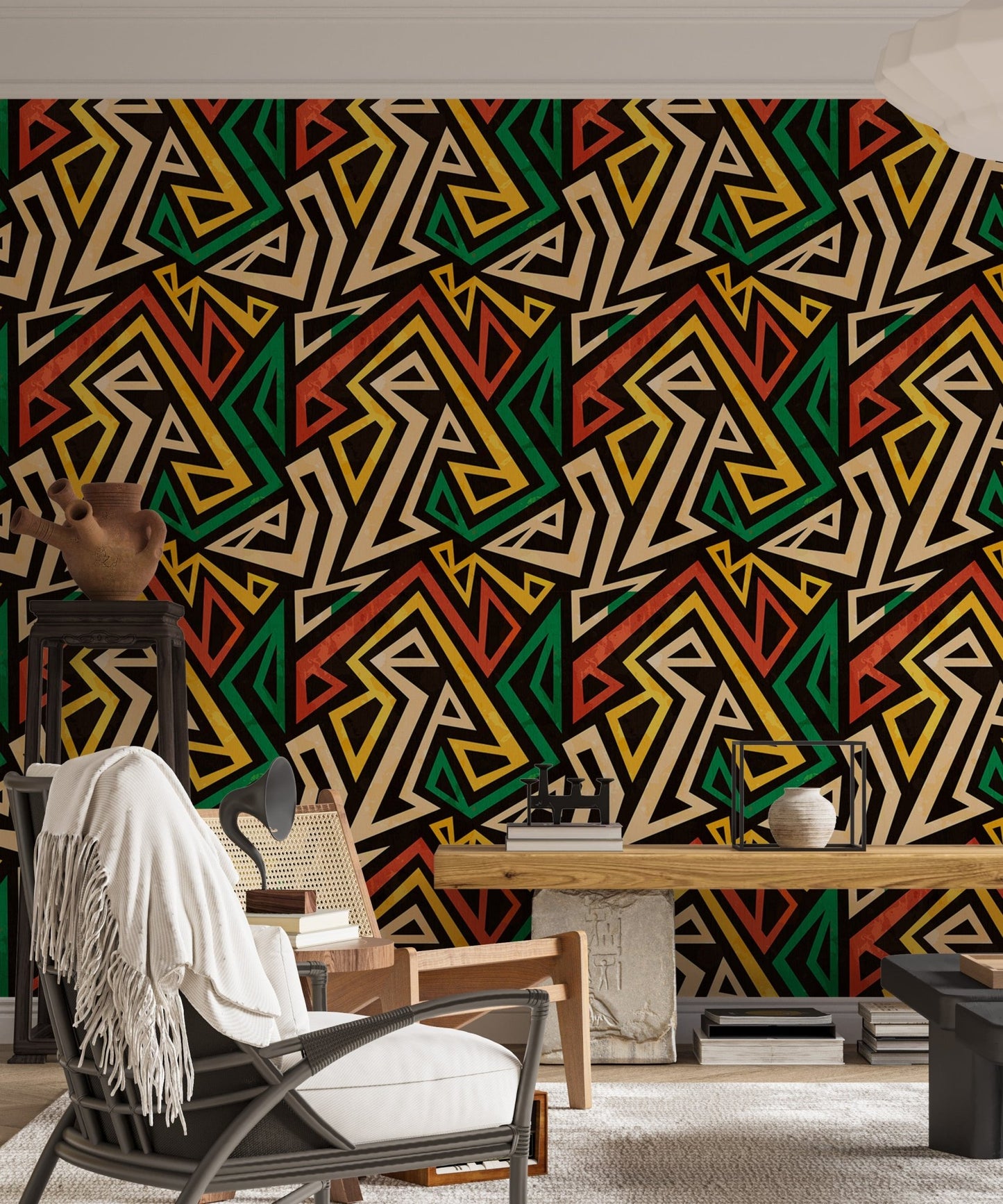 African Geometric Effect Wallpaper