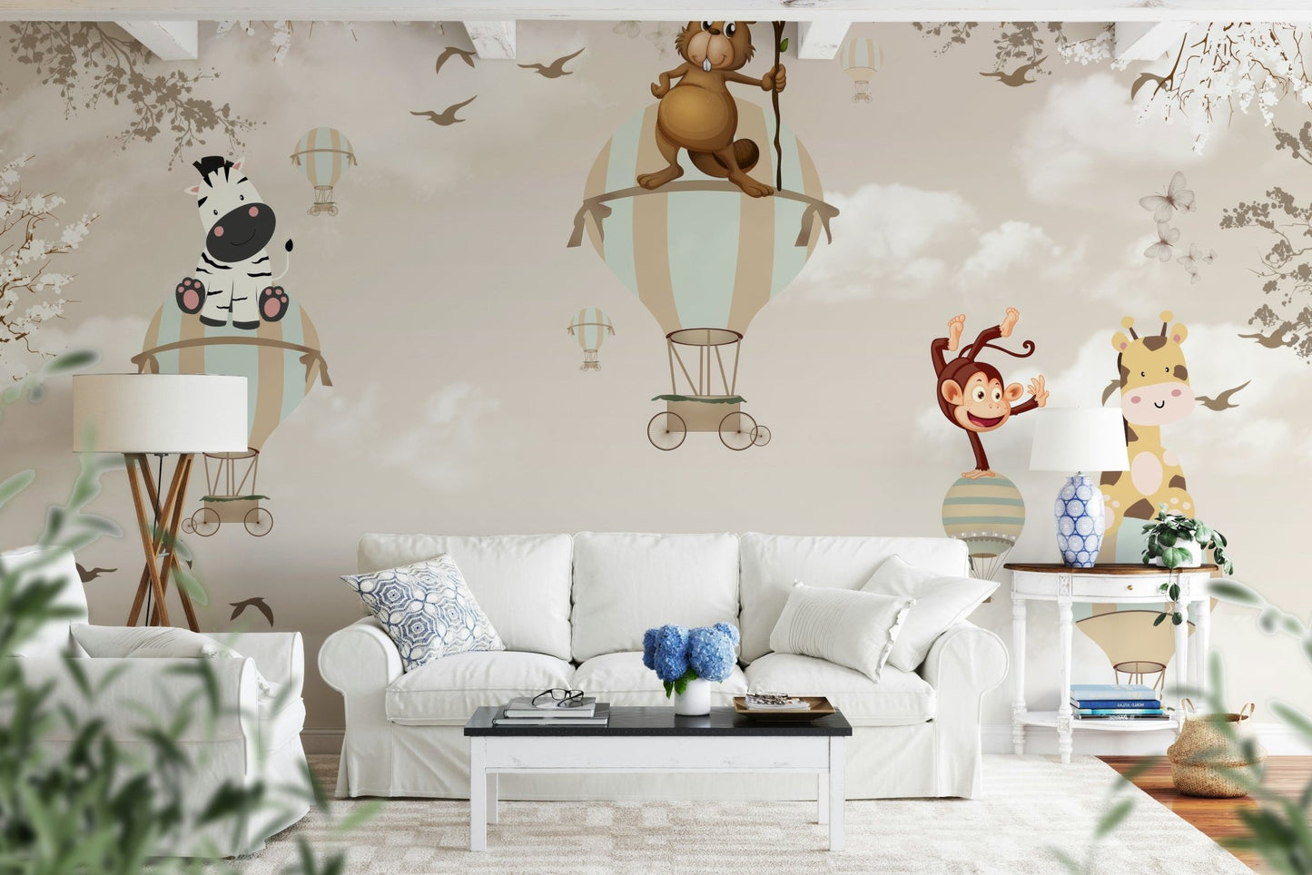 ophisticated travel-themed landscape for a studio feature wall.