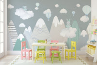 Alpine Ascension Blue Wall Mural - Wallanza