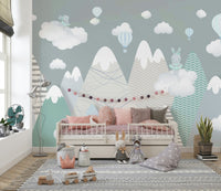 Alpine Ascension Blue Wall Mural - Wallanza