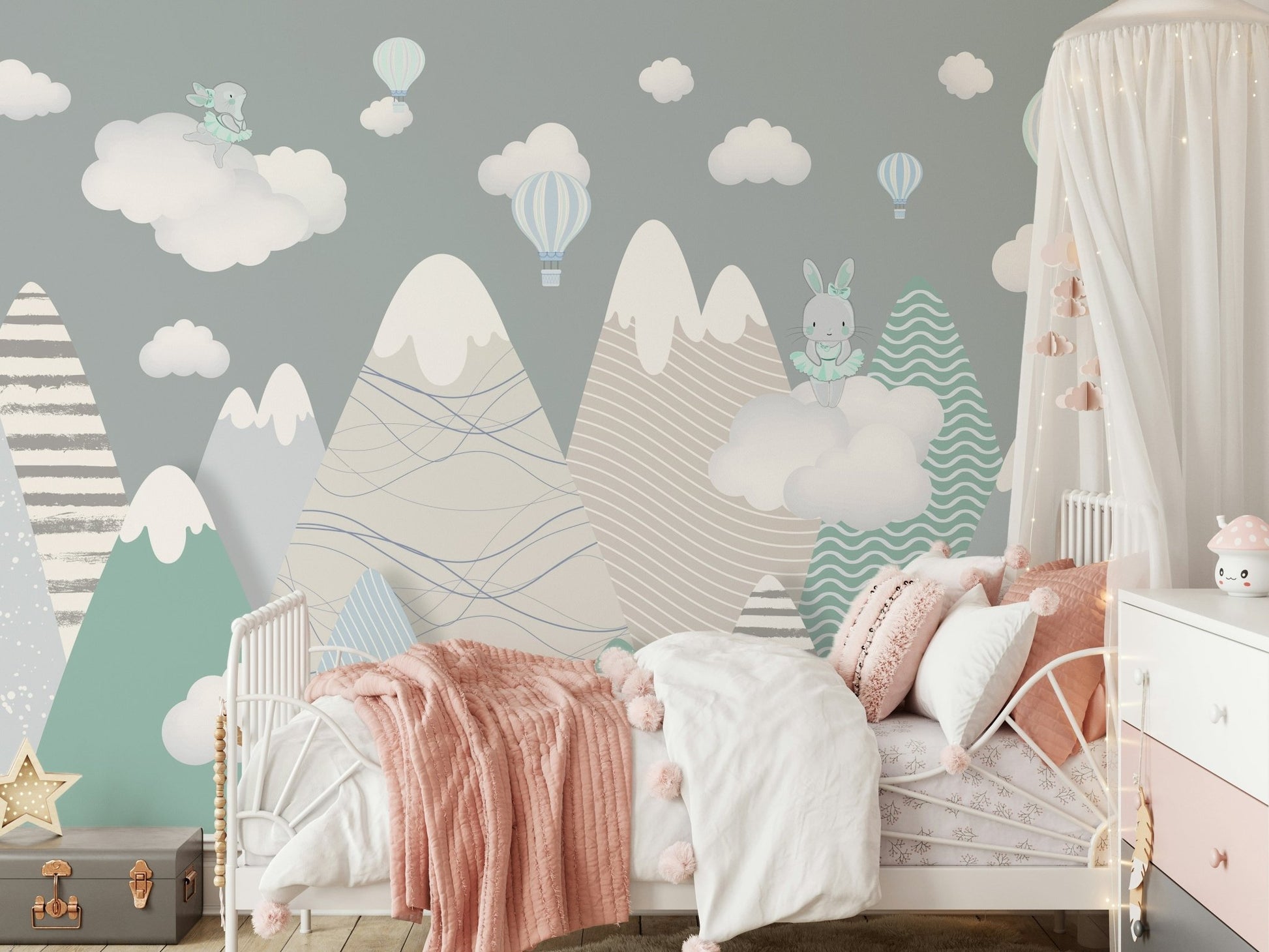 Alpine Ascension Blue Wall Mural - Wallanza