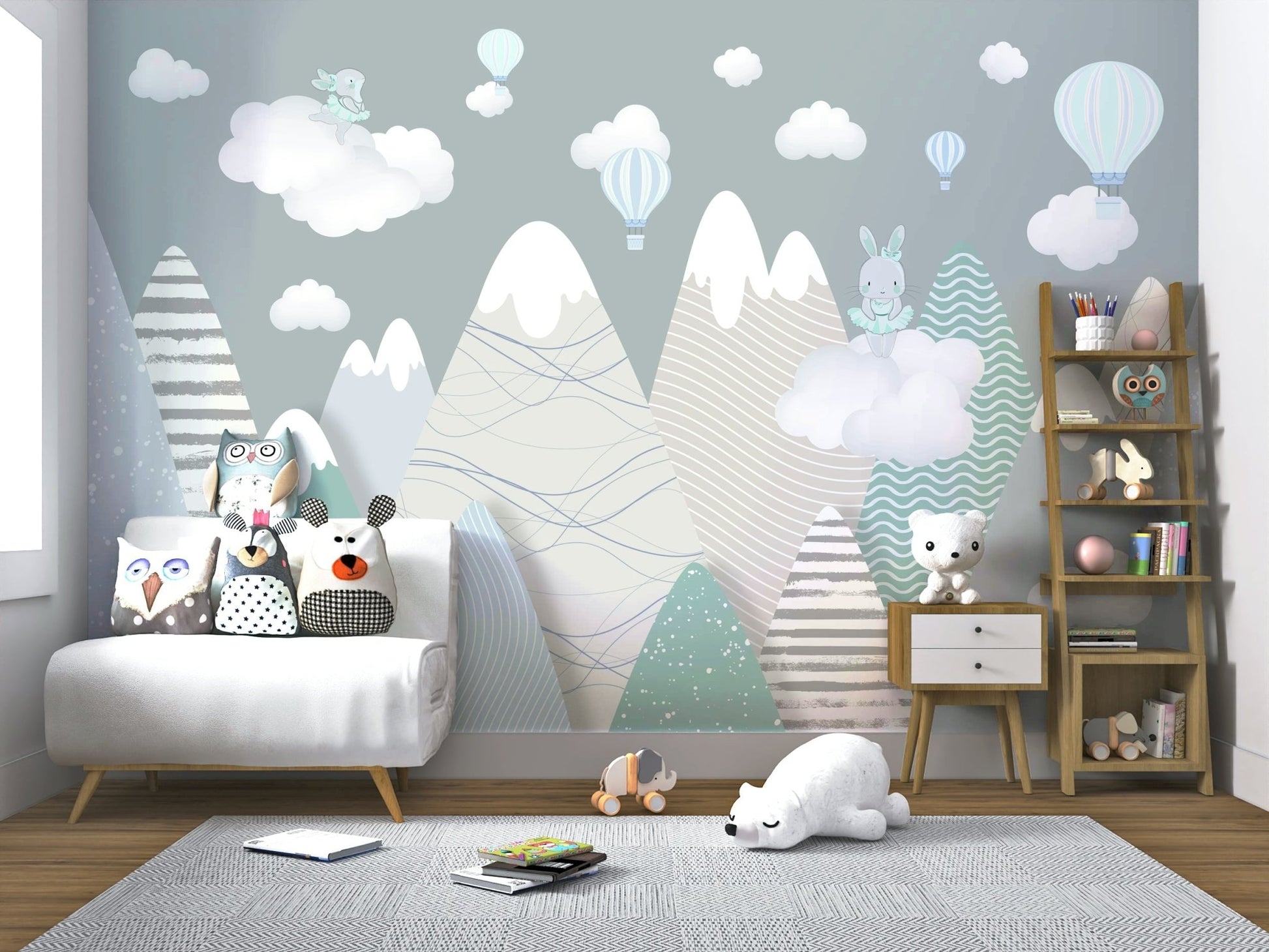 Alpine Ascension Blue Wall Mural - Wallanza