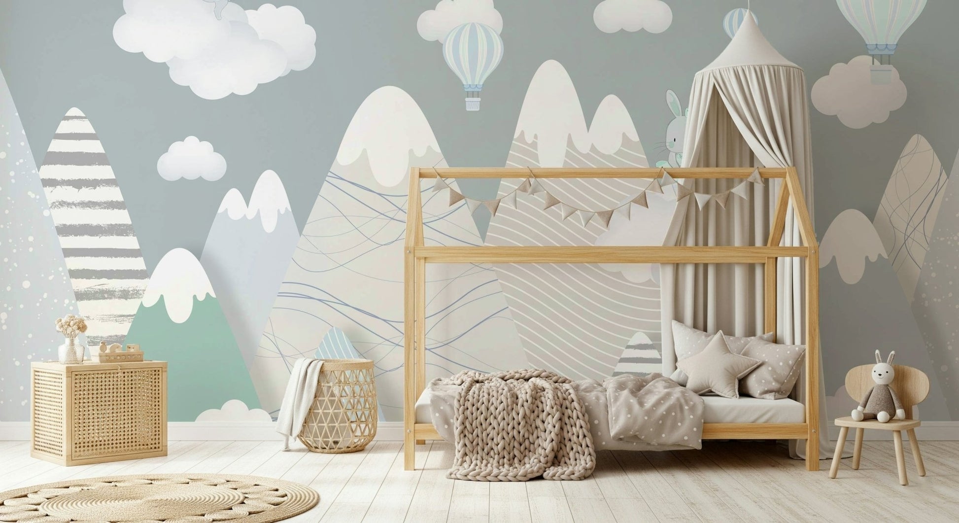 Alpine Ascension Blue Wall Mural - Wallanza