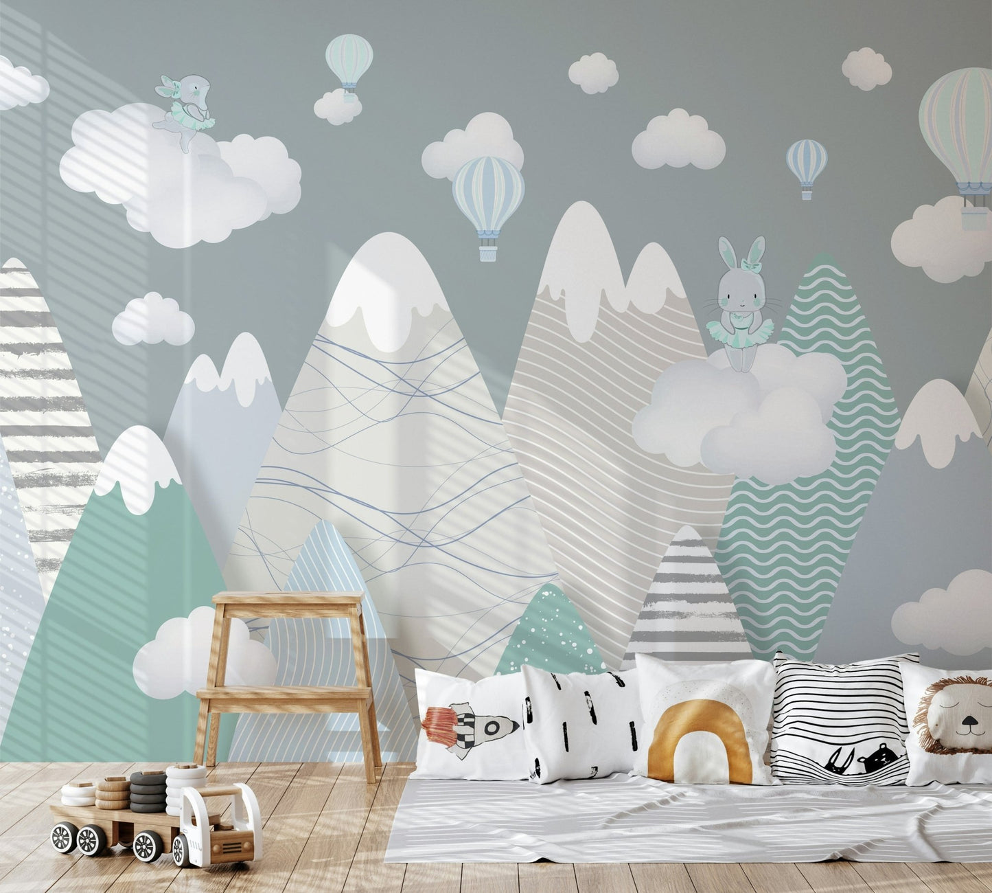 Alpine Ascension Blue Wall Mural - Wallanza