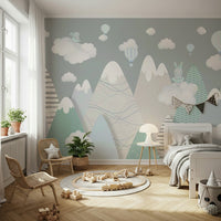 Alpine Ascension Blue Wall Mural - Wallanza