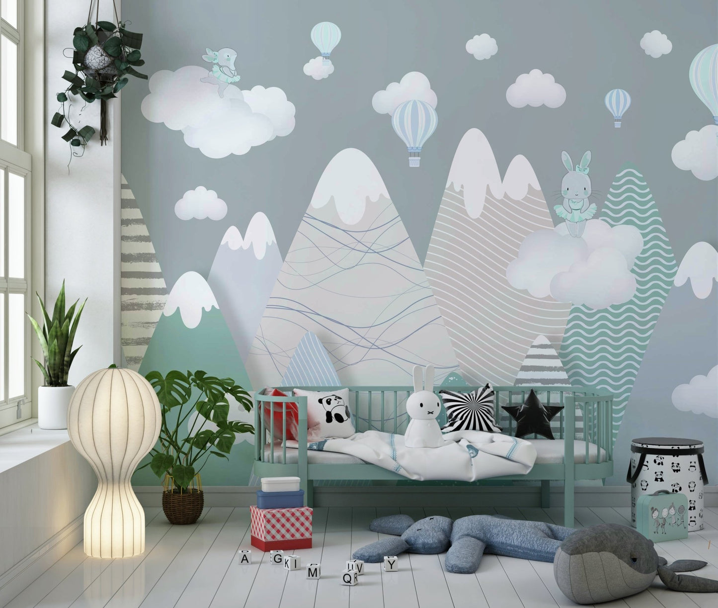 Alpine Ascension Blue Wall Mural - Wallanza