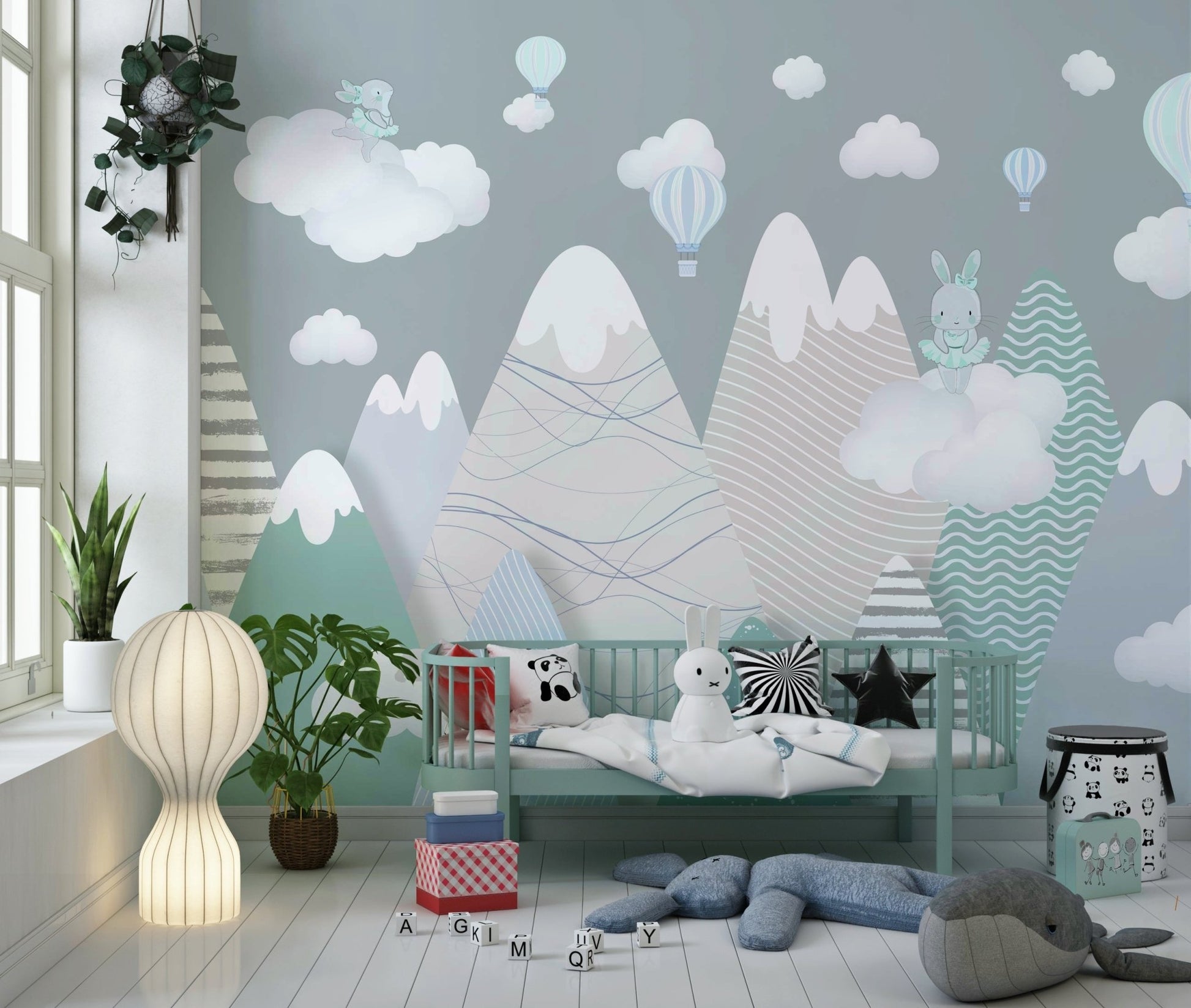 Alpine Ascension Blue Wall Mural - Wallanza