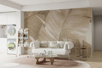 Amber Leaves Wall Mural - Wallanza