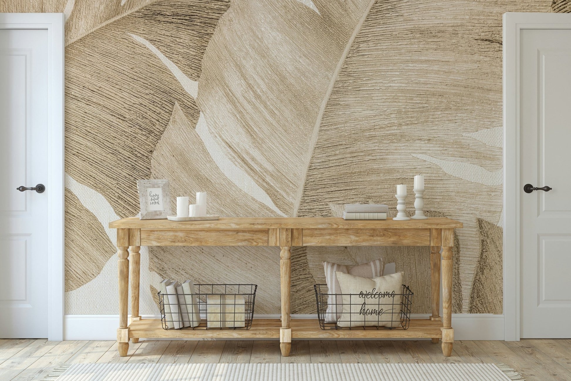 Amber Leaves Wall Mural - Wallanza