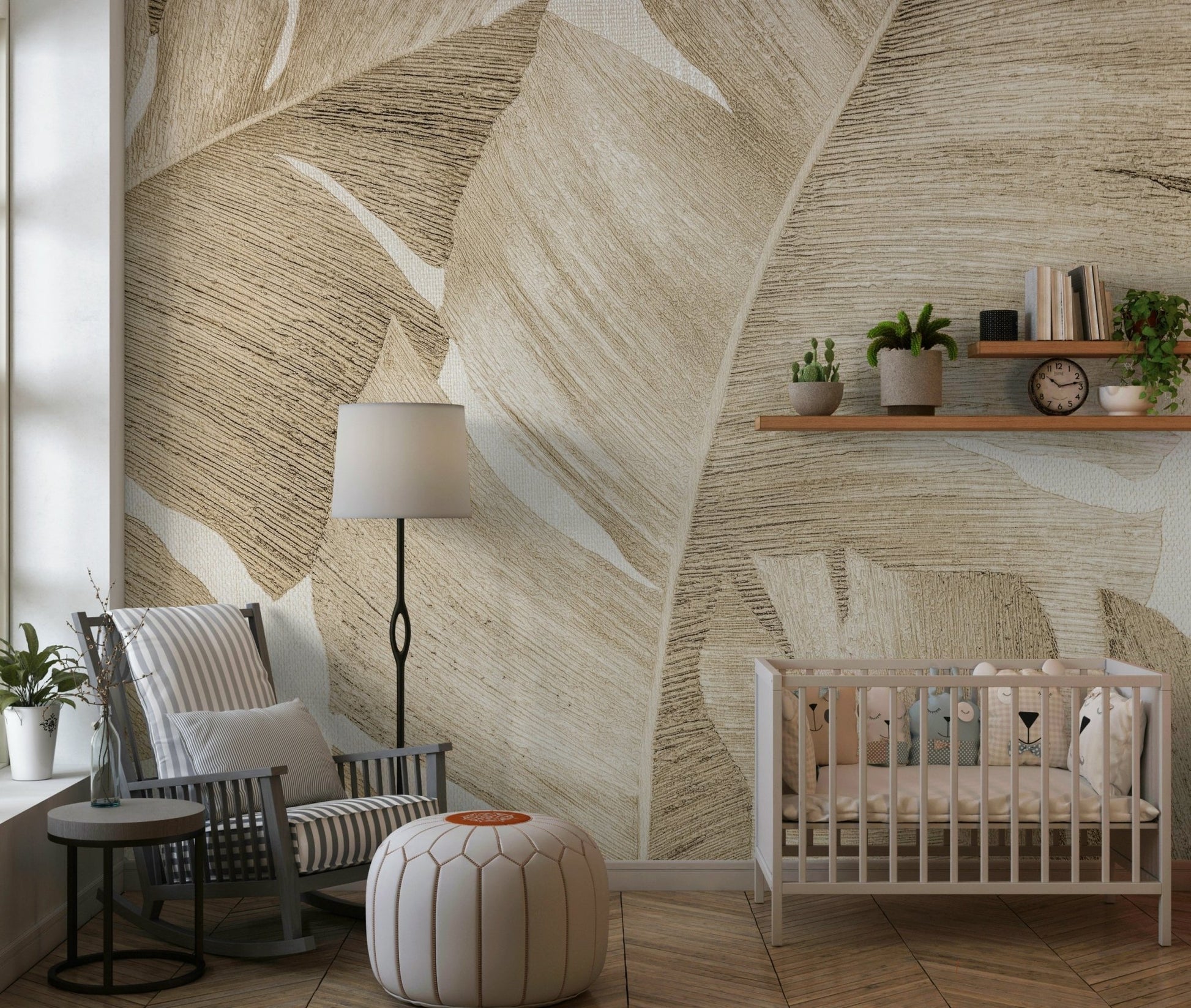 Amber Leaves Wall Mural - Wallanza