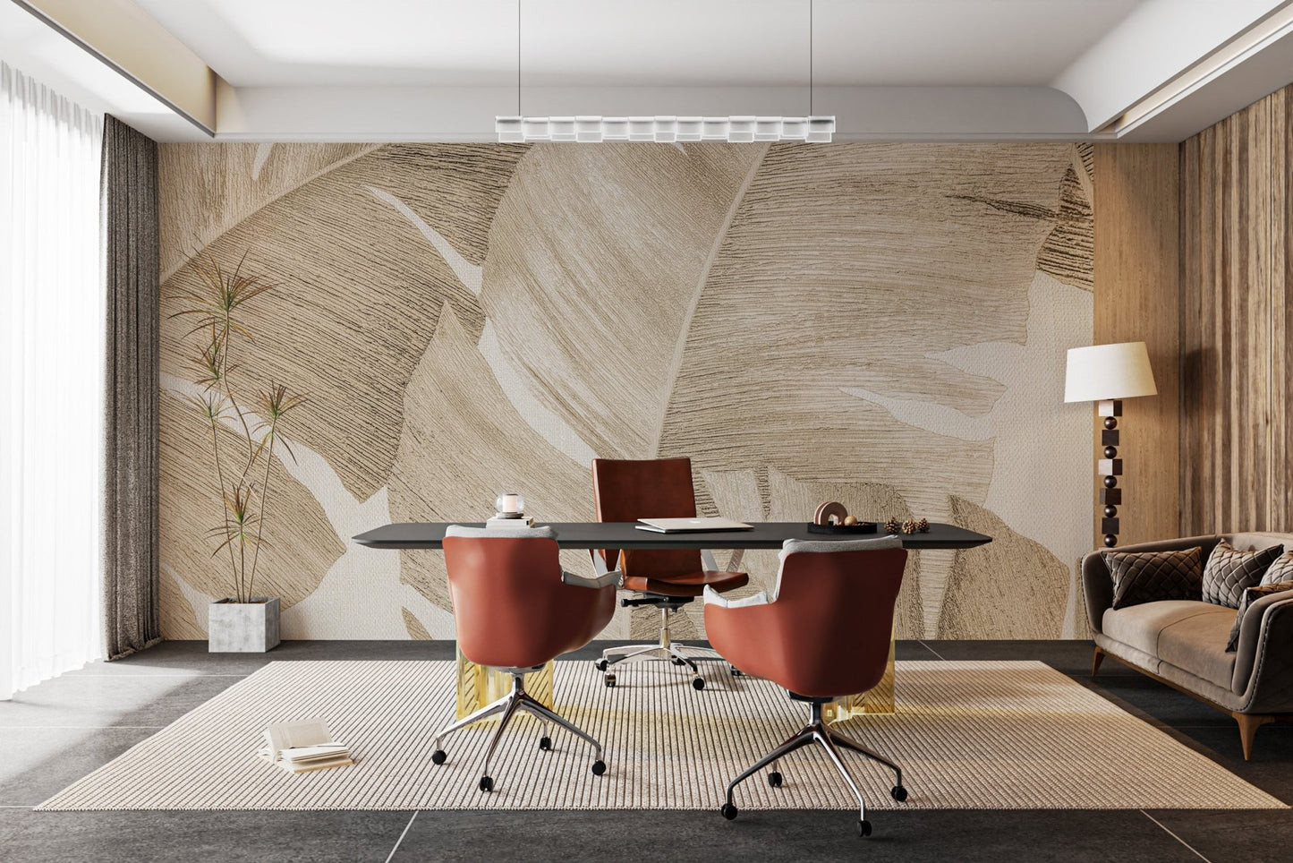 Amber Leaves Wall Mural - Wallanza