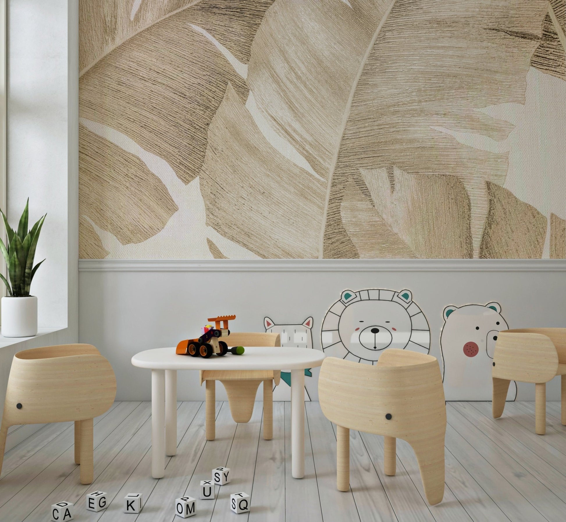 Amber Leaves Wall Mural - Wallanza