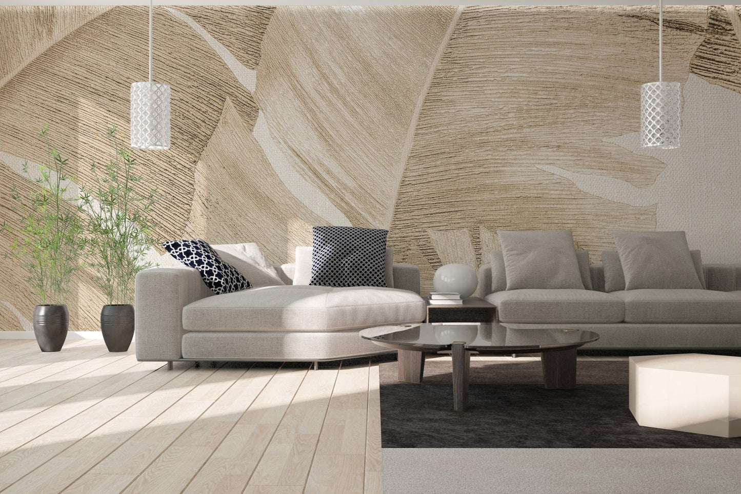 Amber Leaves Wall Mural - Wallanza