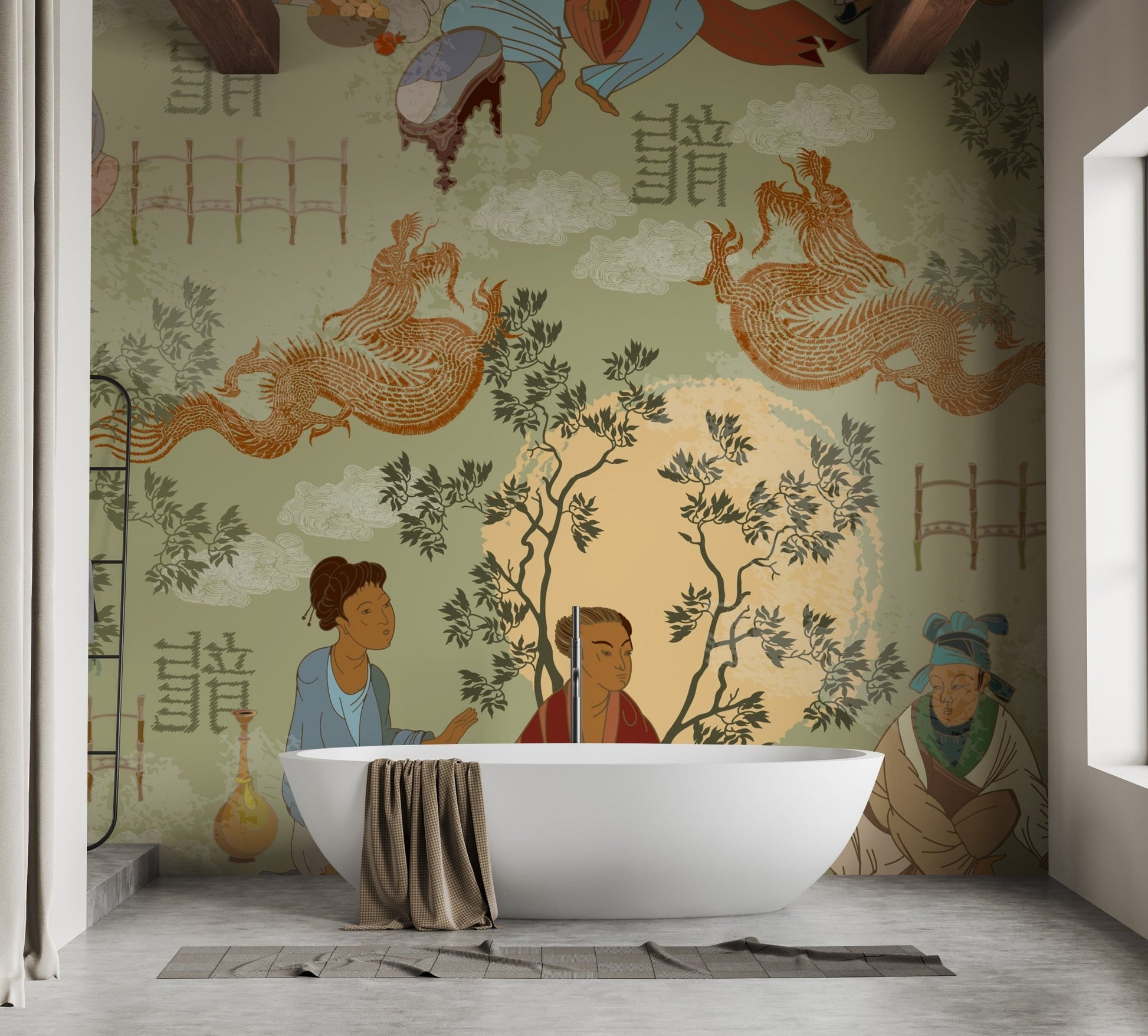 Timeless tea ceremony mural for stylish rooms
