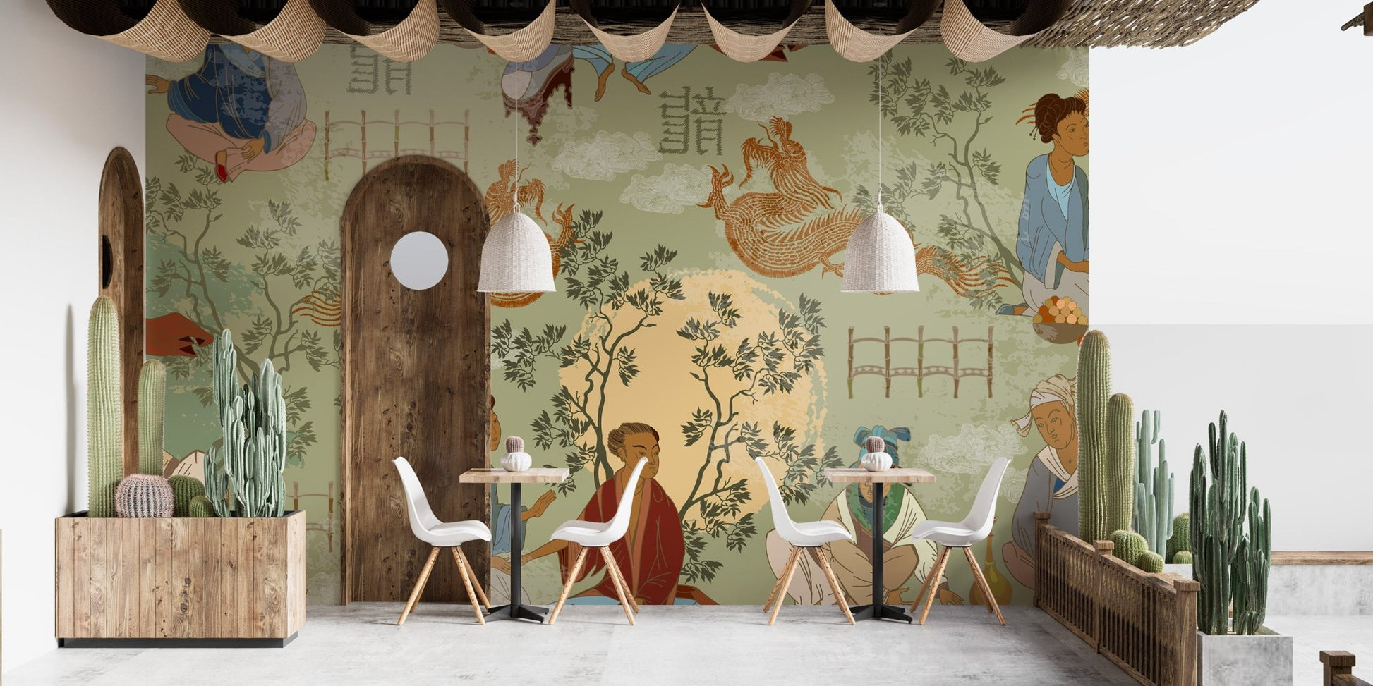 Elegant tea ceremony mural for tranquil walls
