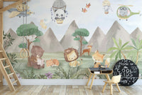 Animal Adventures Sky Wallpaper Mural - Wallanza