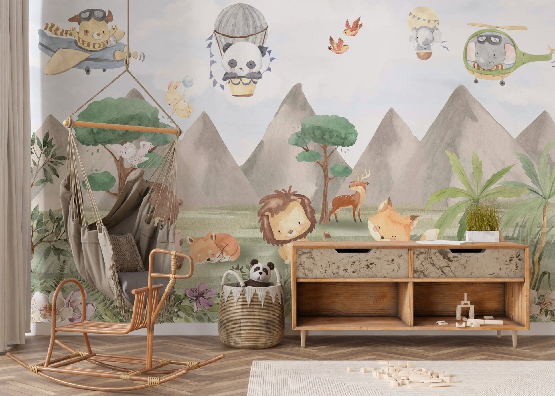 Animal Adventures Sky Wallpaper Mural - Wallanza