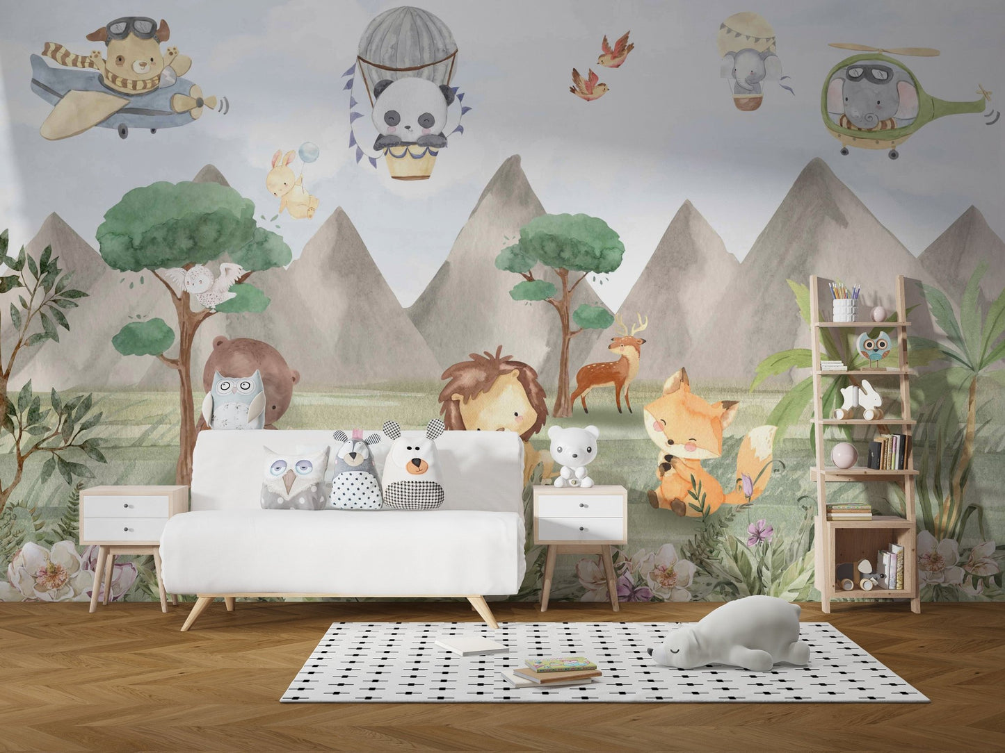 Animal Adventures Sky Wallpaper Mural - Wallanza
