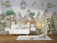 Animal Adventures Sky Wallpaper Mural - Wallanza