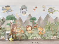 Animal Adventures Sky Wallpaper Mural - Wallanza