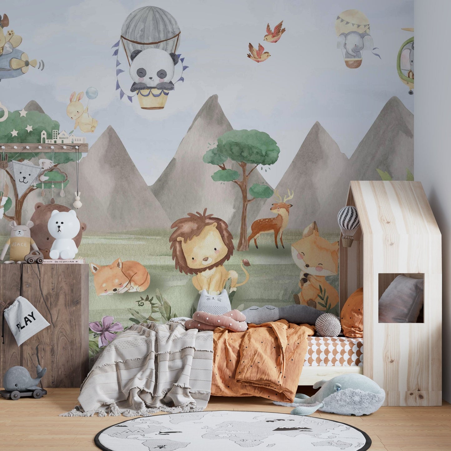 Animal Adventures Sky Wallpaper Mural - Wallanza
