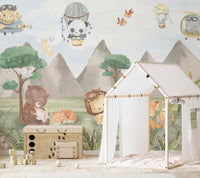 Animal Adventures Sky Wallpaper Mural - Wallanza